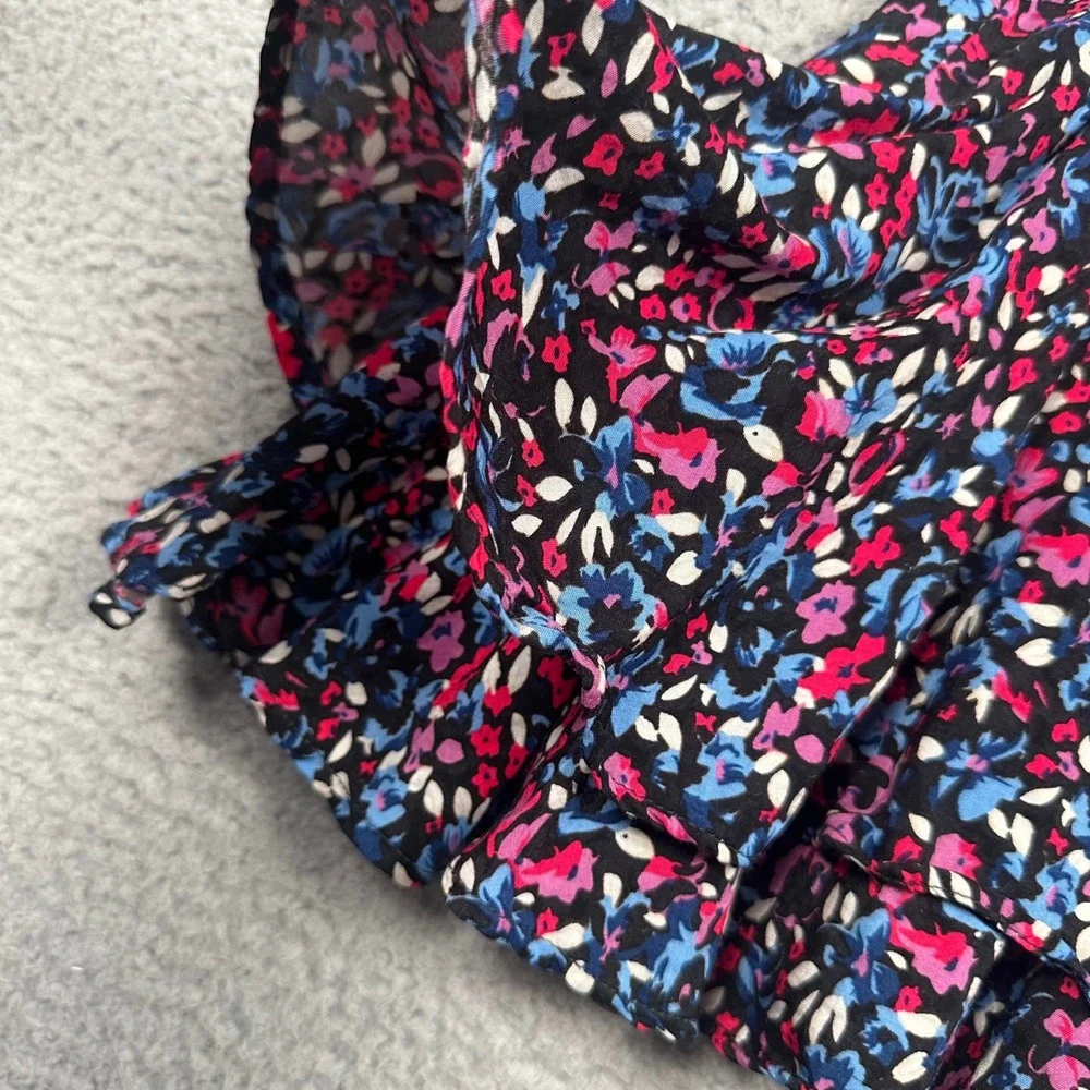 Free People Everyone We Know Floral Mini Dress Women's 6 Ruffle Hem Boho Summer - Picture 14 of 16